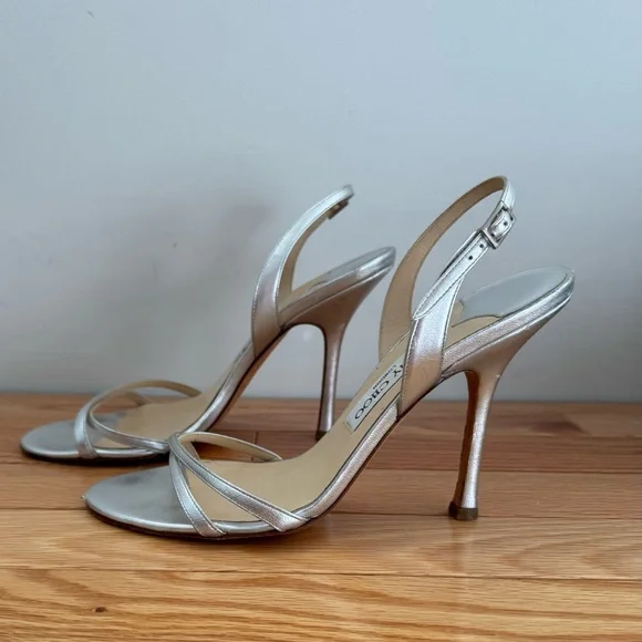 Jimmy Choo Silver Strappy Heels for Women size 38.5 - Picture 5 of 7